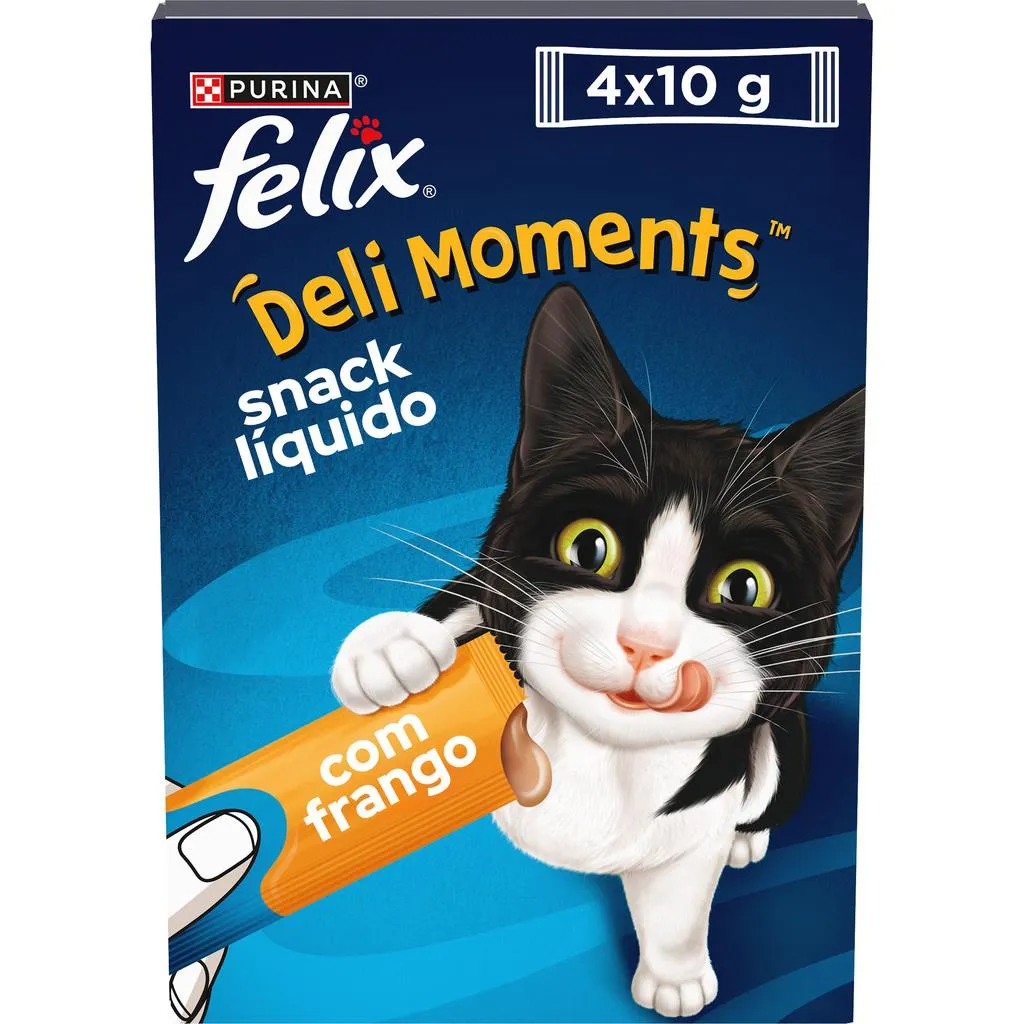 Snack Líquido para Gato Deli Moments Frango Saquetas Purina, 4x10g