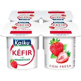 Kéfir Morango Pack 4 unidades embalagem 125 g - Kaiku