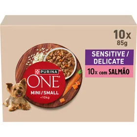 Comida Húmida para Cão Adulto Mini Delicate Salmão Purina One Mini