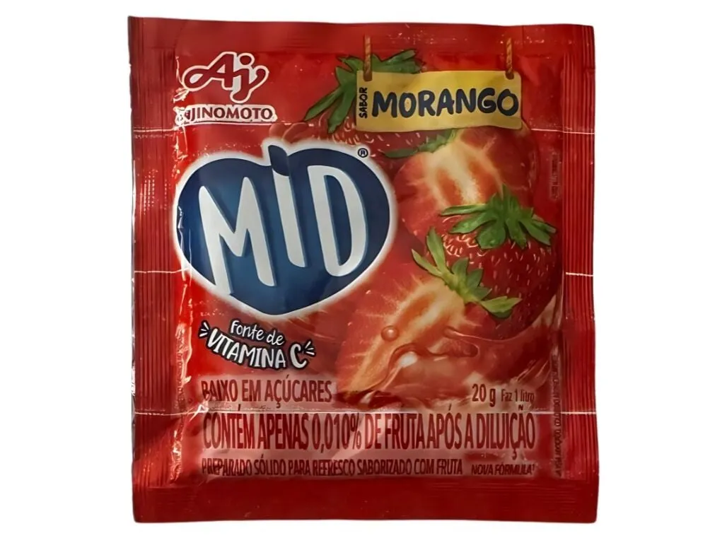 Refresco em pó MID morango 20 g