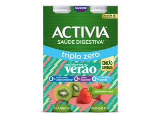 Bifidus danone Activia líquido morango e kiwi 0% 4 x 155 g