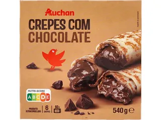 Crepes Auchan com chocolate belga 6un 540 g