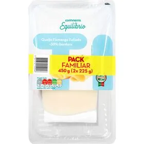 Queijo Flamengo Light Fatiado Continente Equilíbrio