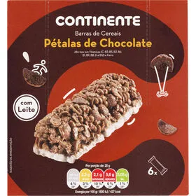 Barras de Cereais Chocolate e Leite Continente