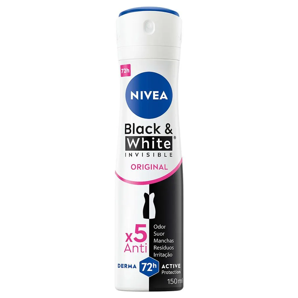 Desodorizante Spray Black & White Invisible Original, 150ml