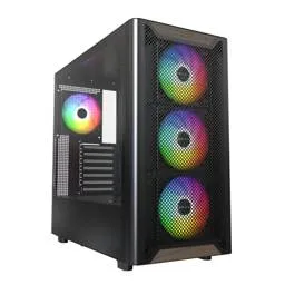Caixa ATX Montech XR RGB Vidro Temperado Preta/Madeira