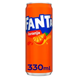 Refrigerante com gás laranja, lata de 330ml Fanta