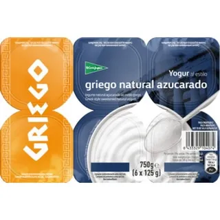 Iogurte Grego Natural Açucarado Pack 6 embalagem 125 g - El Corte Inglés