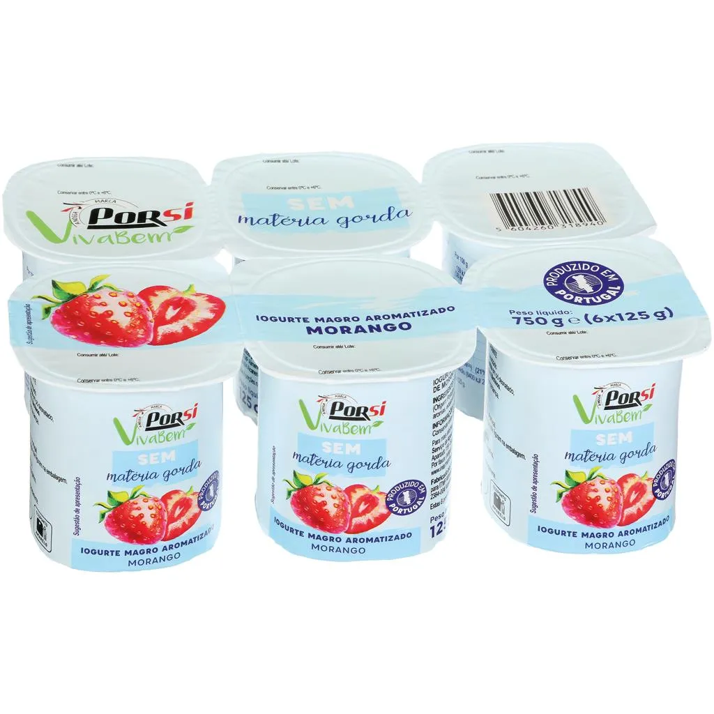 Iogurte Magro Aroma Morango 6x125g