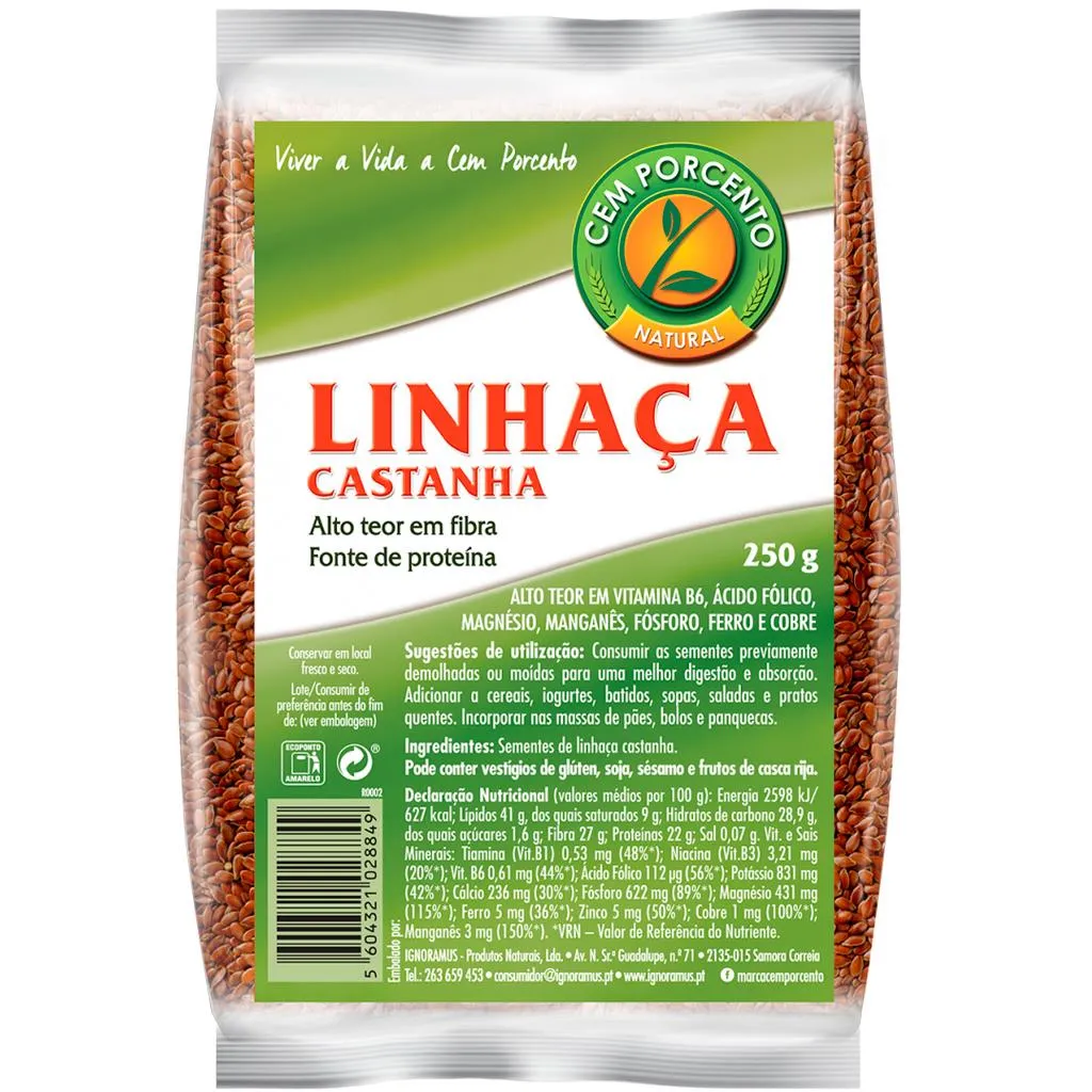 Sementes de linhaça castanha, 250g