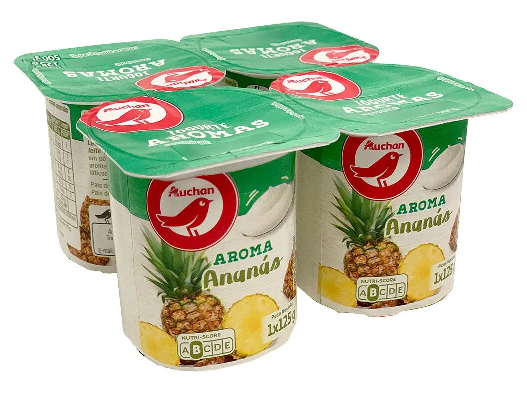 Iogurte Auchan aroma ananás 4 x 125 g