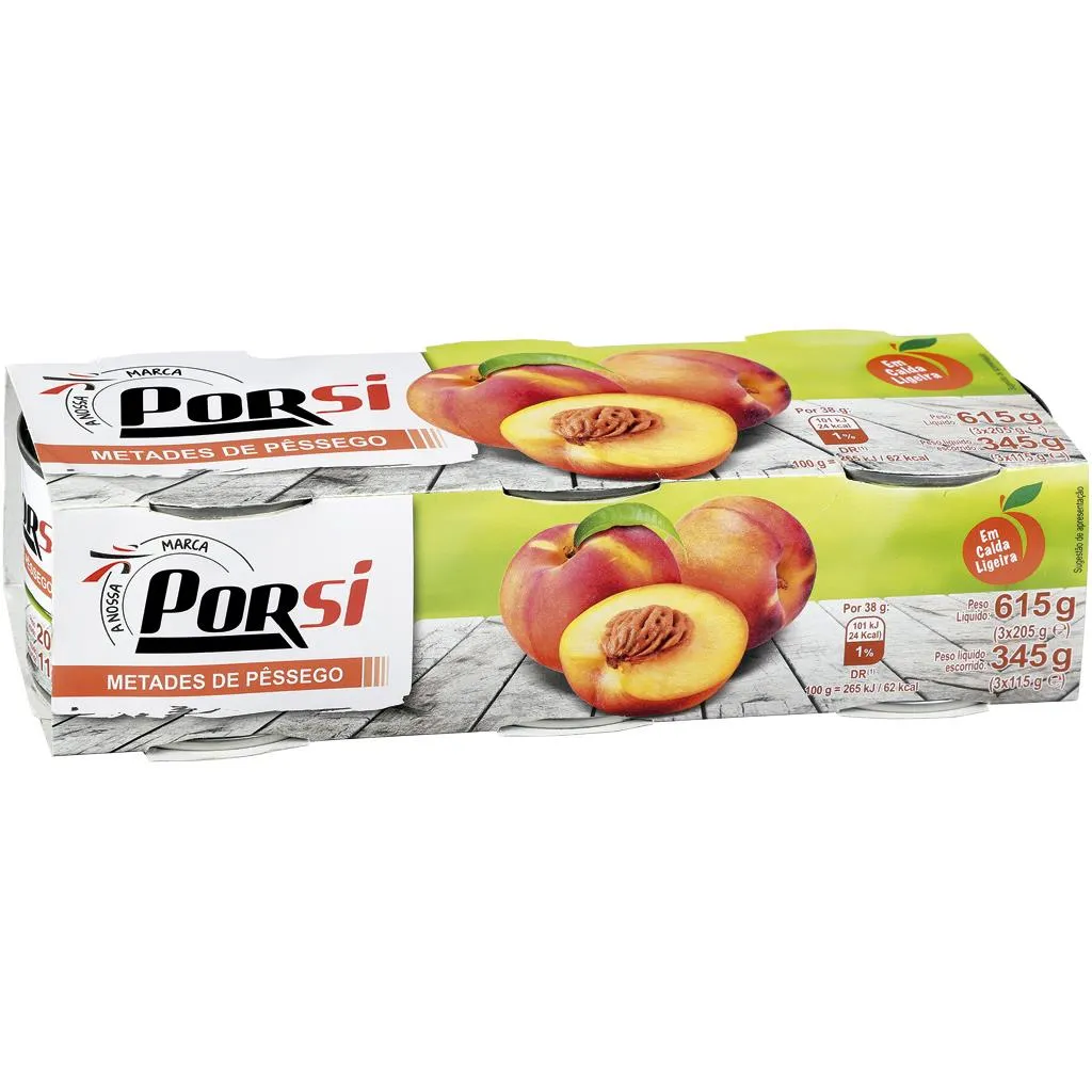 Pêssego Metades em Calda 3 X 205g