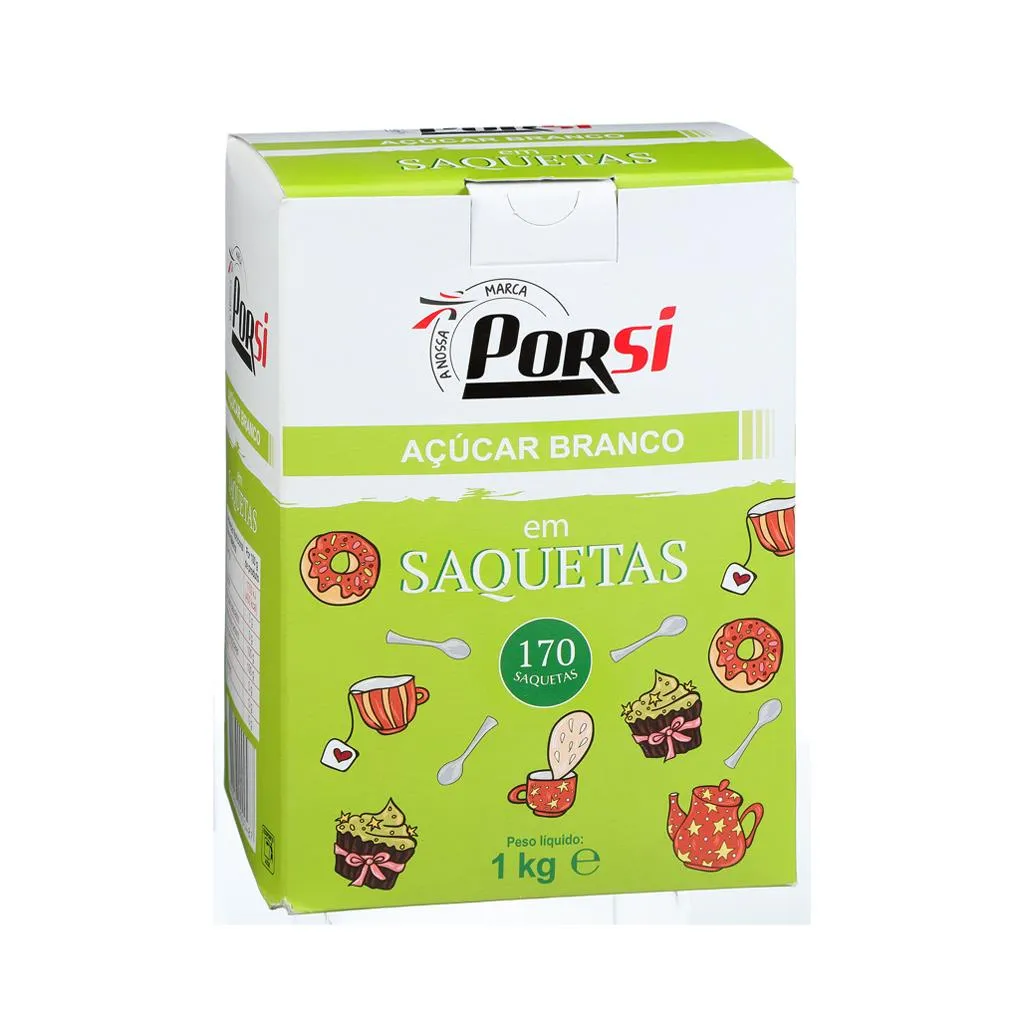 Açúcar em saquetas, 1kg