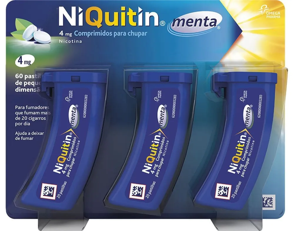 Pastilhas Niquitin menta 4 mg 60un