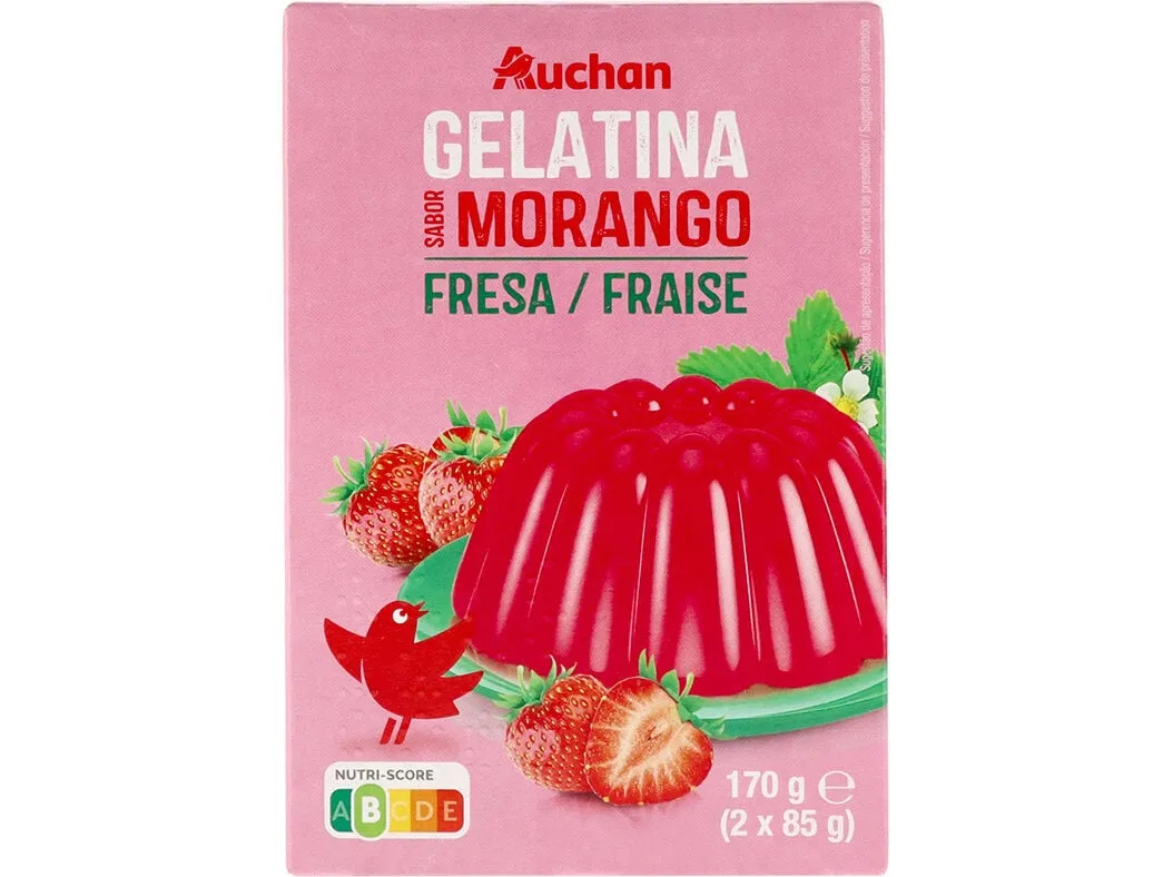 Gelatina Auchan morango 170 g
