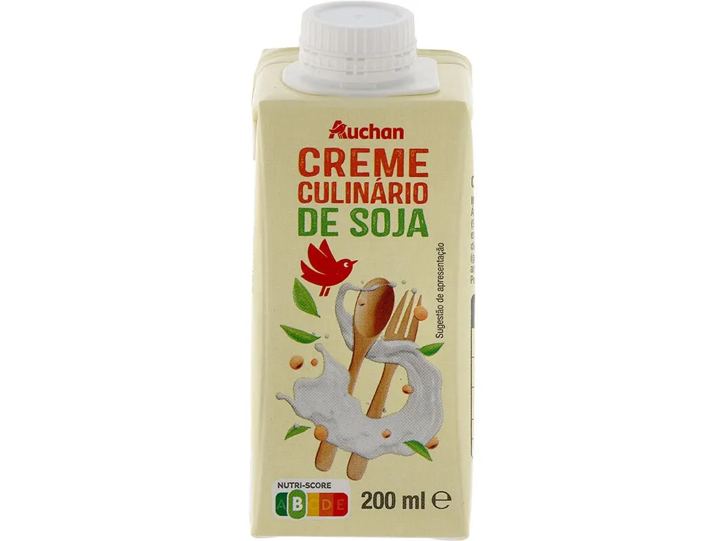 Creme culinário de soja Auchan 200 ml