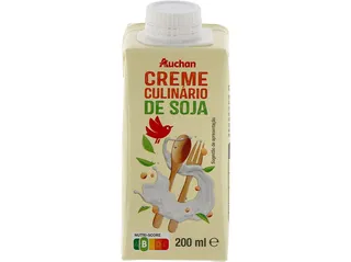 Creme culinário de soja Auchan 200 ml
