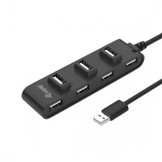 Hub Type-C 4 Portas USB3.2 Equip c/ Adaptador Type-C Preto