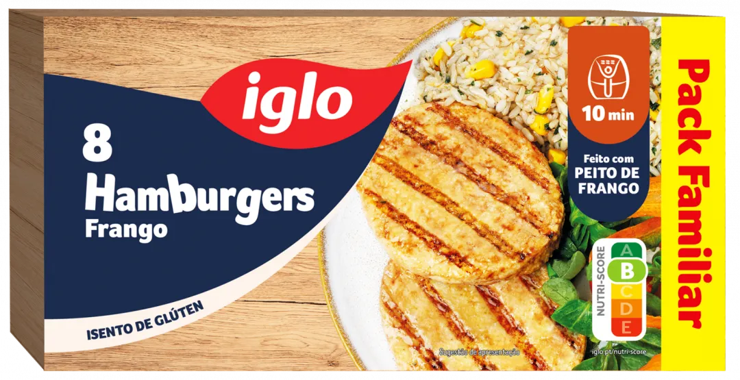 Hambúrgueres de Frango sem Glúten Congelados