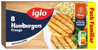 Hambúrgueres de Frango sem Glúten Congelados Capitão Iglo