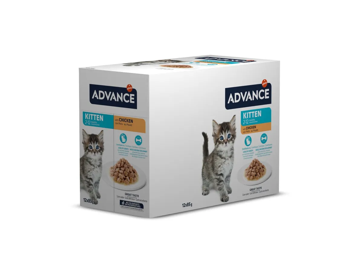 Comida húmida gato Advance júnior frango 12 x 85 g