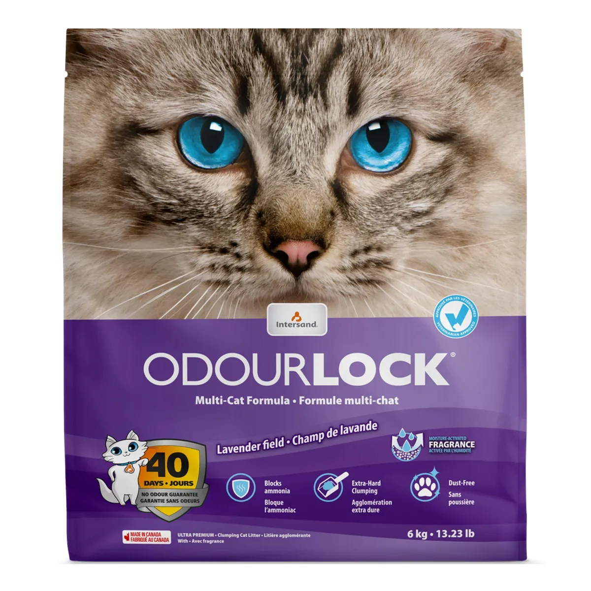 Areia Aglomerante Lavanda Odourlock 6 kg