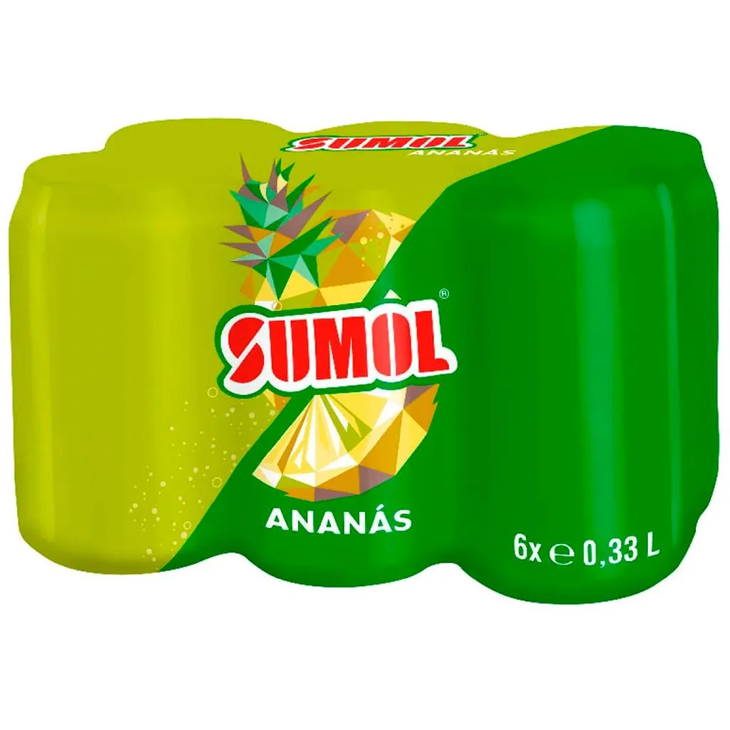 Refrigerante Com Gás Ananás, emb. 6 x 33 cl