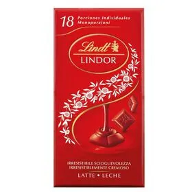 Tablete de Chocolate de Leite Lindor Porções Individuais Lindt