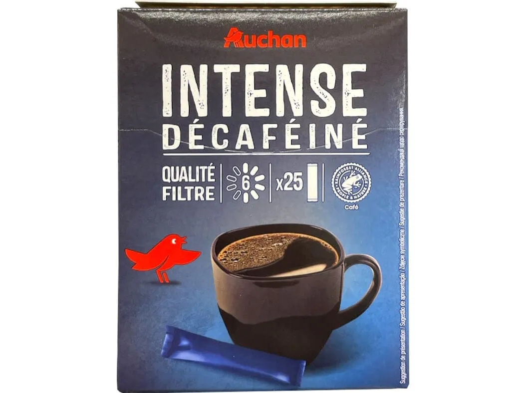 Café Auchan solúvel intenso descafeinado 25un