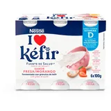 Kefir morango, embalagem de 6x100g