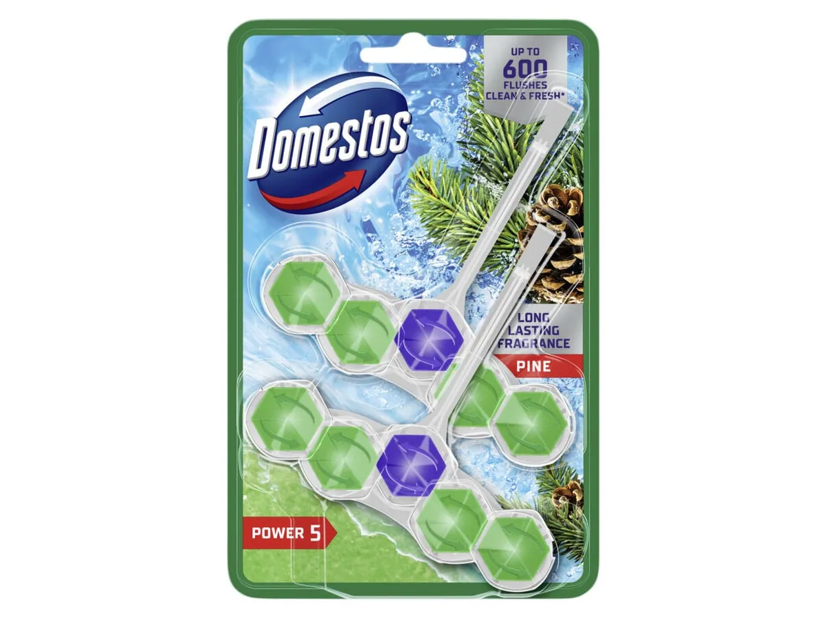 Bloco sanitário Domestos power 5 pinho 2 x 55 g