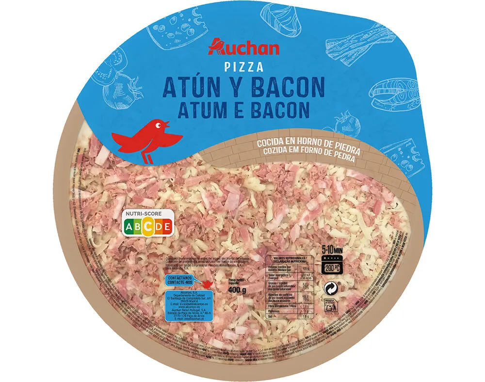 Pizza de atum e bacon Auchan 400 g