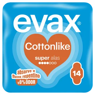 Pensos Higiénicos Cottonlike Super com Abas Evax