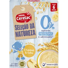 Papa Infantil Não Láctea 8 Cereais e Frutas sem Açúcar +6M Cerelac