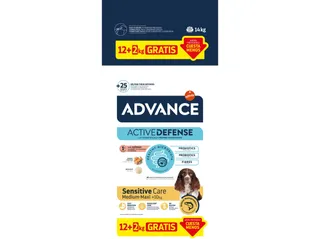 Ração para cão Advance sensitive salmão 12+2 kg