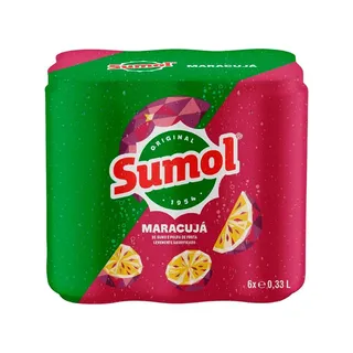 Refrigerante com Gás Maracujá, embalagem de 6x0,33 l Sumol
