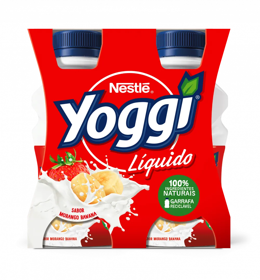 Iogurte Líquido Morango e Banana Pack 4