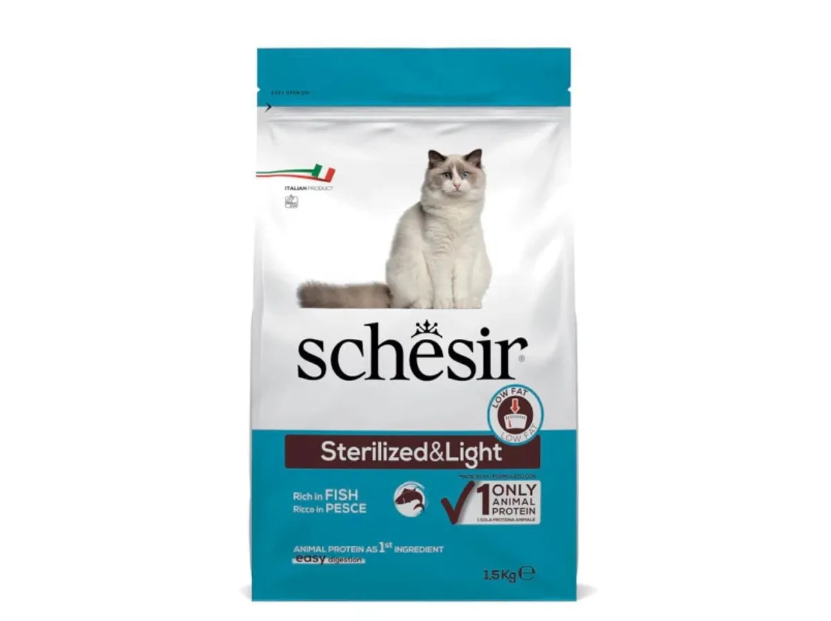Ração para gato Schesir esterilizado peixe 1,5 kg