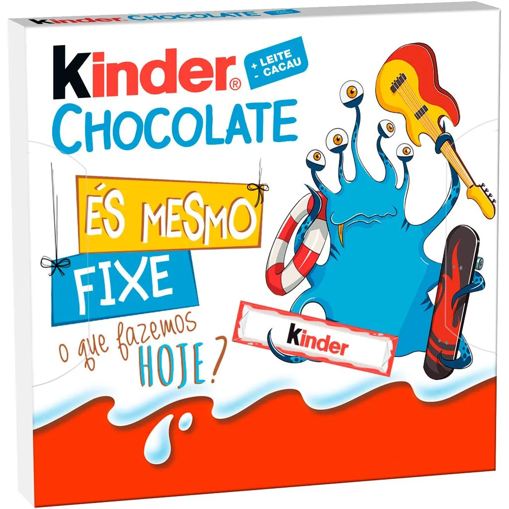 Chocolate de leite 4 barrinhas, embalagem de 50g