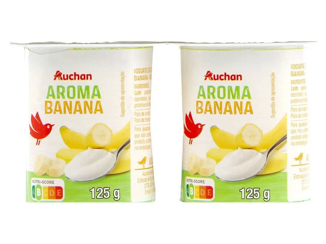 Iogurte Auchan aroma banana 4 x 125 g