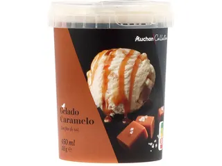 Gelado Auchan Collection caramelo com flor de sal 450 ml