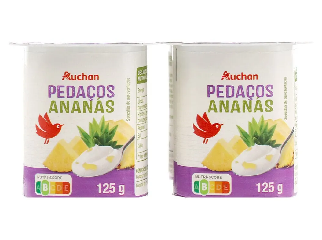 Iogurte Auchan pedaços ananás 4 x 125 g