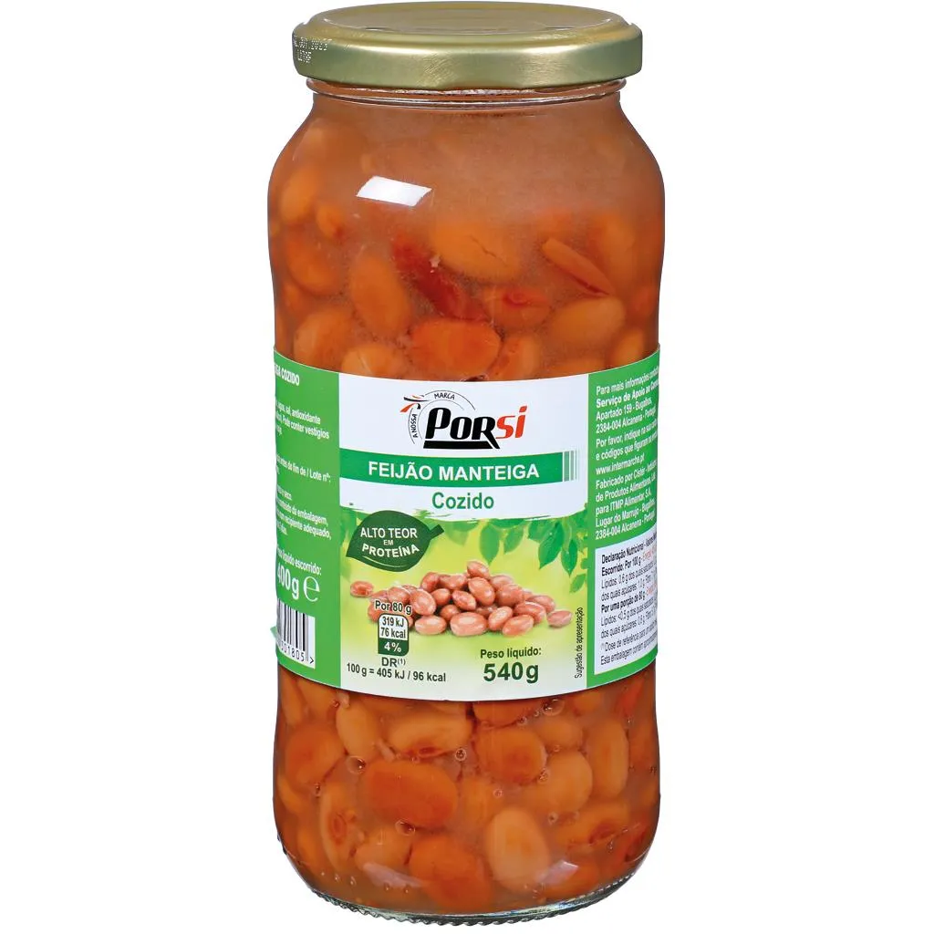 Feijao Manteiga Cozido Frasco 540g