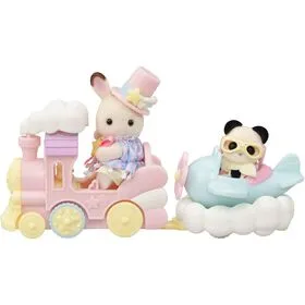 Sylvanian Families - Créme e Erin no Comboio e no Avião