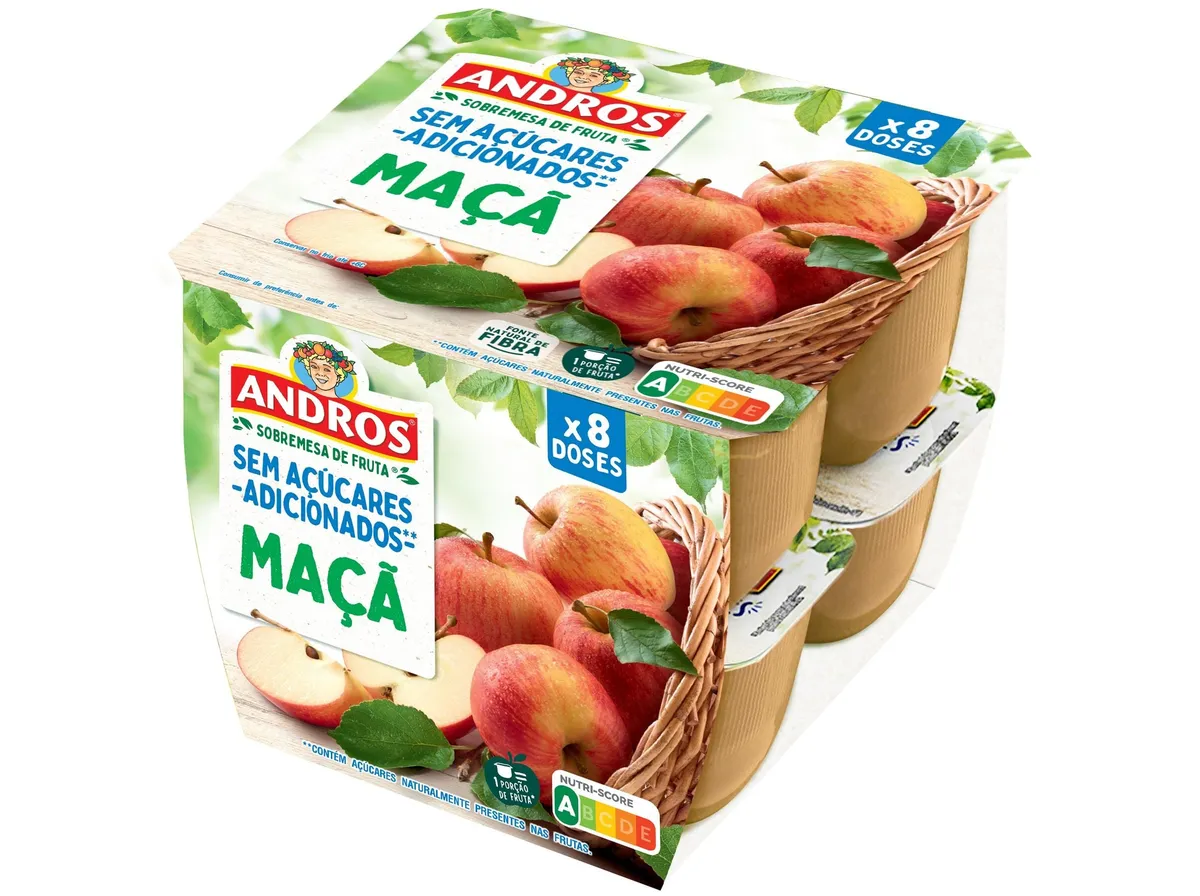 Sobremesa Andros maçã sem açúcar adicionado 8 x 100 g
