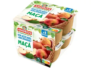 sobremesa andros maçã sem açúcar adicionado 8x100g