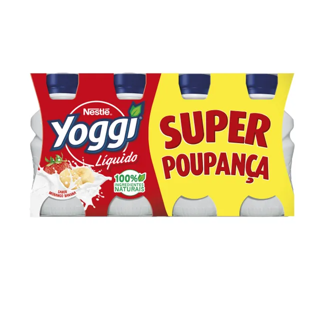 Iogurte Líquido Morango e Banana Pack 8