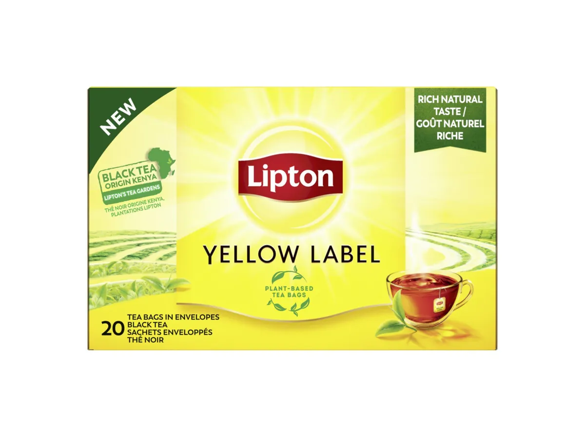 Chá Lipton preto yellow label 20 saquetas