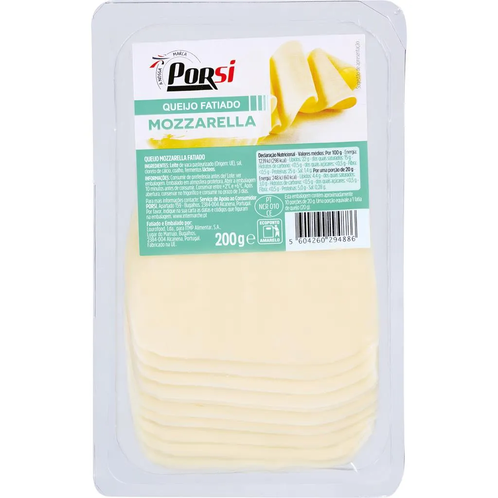 Queijo Mozzarella Fatiado 200g