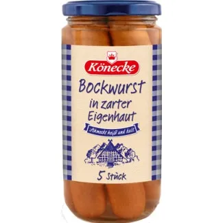 Salsichas Bockwurst frasco 380 g - Konecke